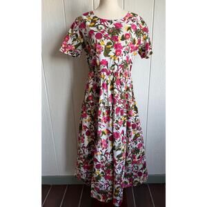Vintage Floral Maxi Dress, 90s Boho Cottagecore, Medium